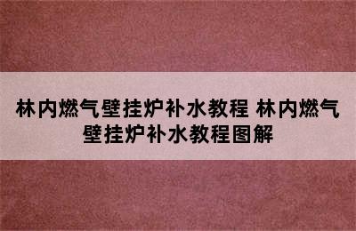 林内燃气壁挂炉补水教程 林内燃气壁挂炉补水教程图解